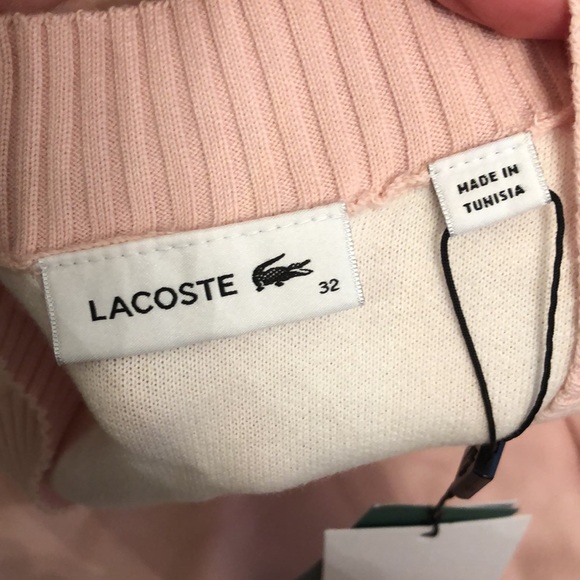 BNWT Lacoste Baby Pink V Neck Sweater - Picture 5 of 10
